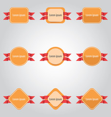 Set of colored tags and labels.