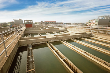 Modern urban wastewater treatment plant.