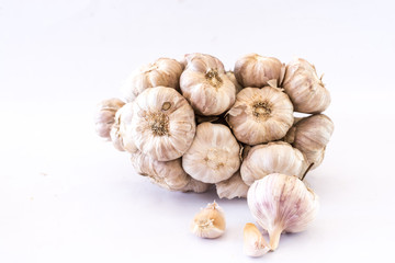 Garlic on white Background