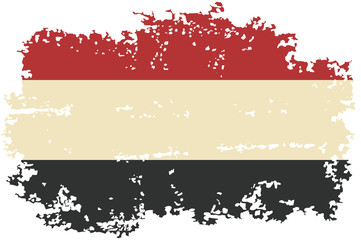 Yemeni grunge flag. Vector illustration.