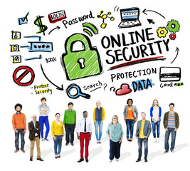 Obraz na płótnie Canvas Online Security Protection Internet Safety People Concept