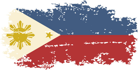 Philippines grunge flag. Vector illustration.