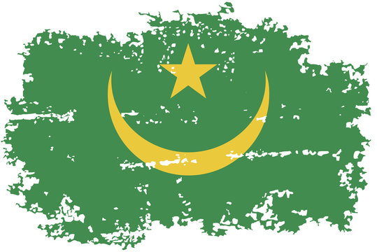 Mauritania Grunge Flag. Vector Illustration.