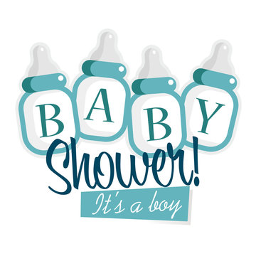 Blue Baby Shower Bottles