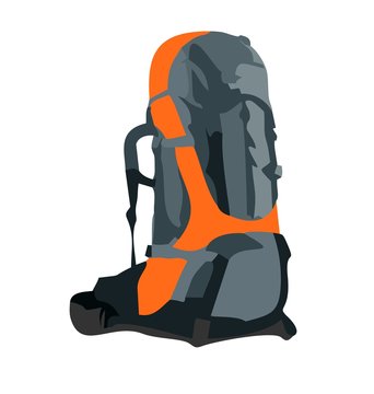 Realistic illustration of tourism backpack