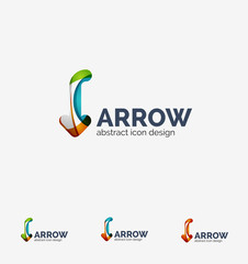 Clean moden wave design arrow logo