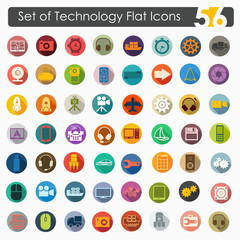 Set of technology flat icons