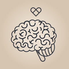 Brain concept illustration: love