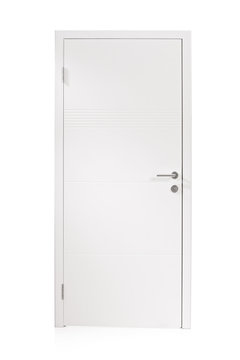 Studio Shot Of A White Wooden Door