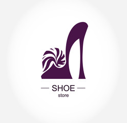 Logo shoe store, shop, fashion collection, boutique label.
