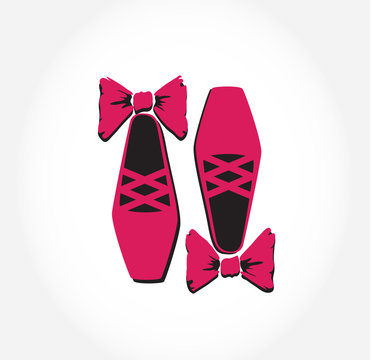 Illustration of  pink ballet pointes shoes