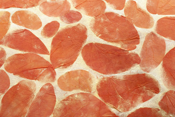 Orange leaves natural handmade paper