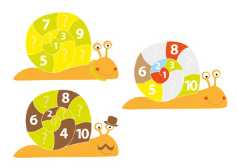 Smiling snails for kids / vectors illustration © katarzyna b