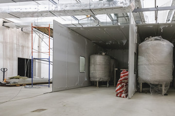 Interior of industrial building under construction