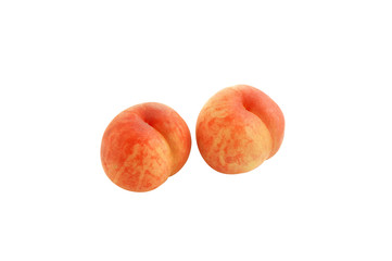 two japanese peach on white background