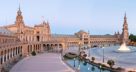 Fototapeta na wymiar espana Plaza Seville Spain panorama