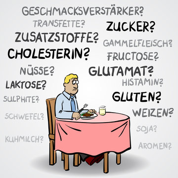 Cartoon: Was kann man eigentlich noch essen? / Vektor