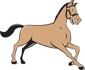 Fototapeta premium Horse Kneeling Down Cartoon