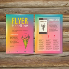 Abstract  Brochure Flyer design vector template. stylish ice