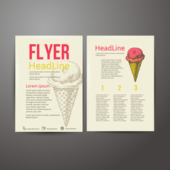 Abstract  Brochure Flyer design vector template. stylish ice