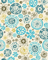 Retro floral seamless background