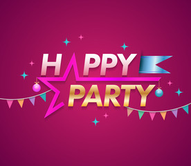 Happy Party design template with star.