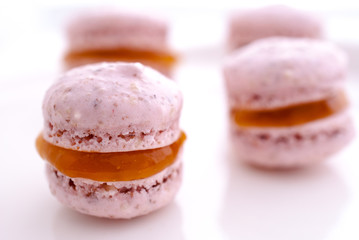 Macarons mit aprikosekonfiture