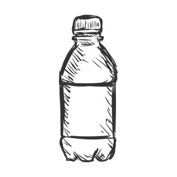 recommend clip art: Vector Single Sketch Plastic Bottle of Water
