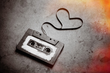 audio cassette with magnetic tape