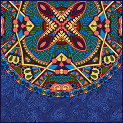 floral template with circle ethnic dish element