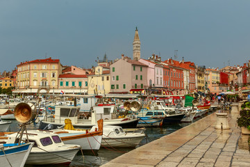 Obraz premium Rovinj old town in Adriatic sea coast of Croatia