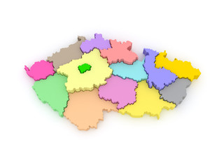Fototapeta premium Three-dimensional map of Czech Republic.