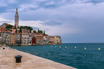 Fototapeta premium Rovinj old town in Adriatic sea coast of Croatia