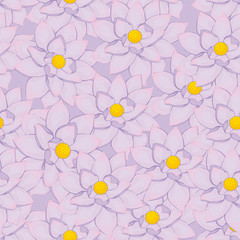Seamless lilac background with Violet lotus.