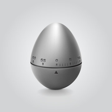 Kitchen aluminium timer on dark background