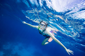 グレートバリアリーフでシュノーケリング