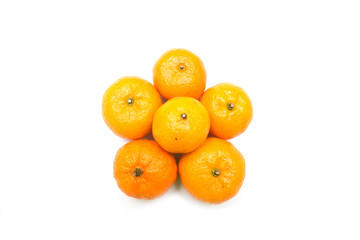 Tangerine peel on a white background. Photo.