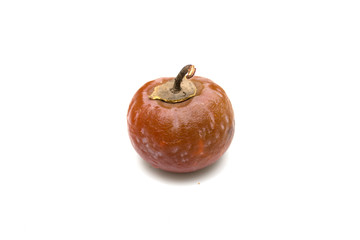 Brown persimmon on a white background. Photo.