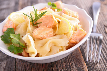 pasta and salmon