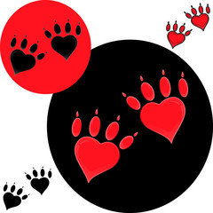 pet heart logo, dog paw logo, zoo shop