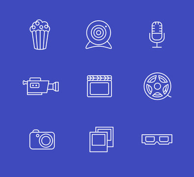 Media or multimedia icon set