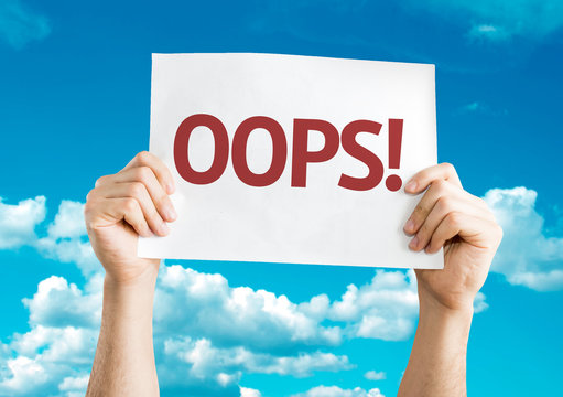 OOPS! card with sky background