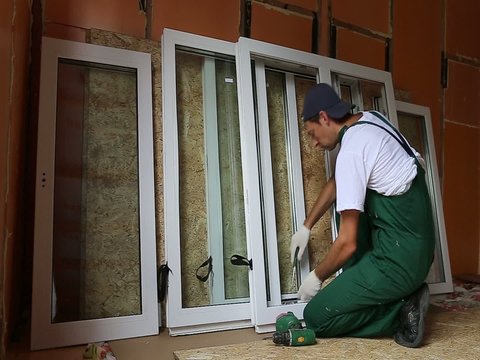 Installation of plastic windows