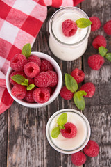 raspberry and yogurt
