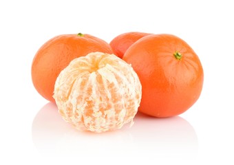 Studio shot mandarines,tangerines isolated on white