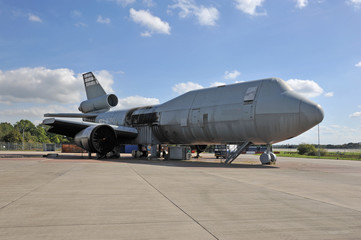 Fototapeta na wymiar Fire training Mock up at London, Gatwick