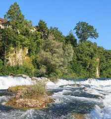 Rhine river just above the Rhine Falls