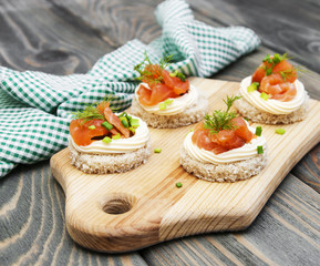 canape with salmon