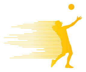 Volleyball player vector silhouette background concept - obrazy, fototapety, plakaty