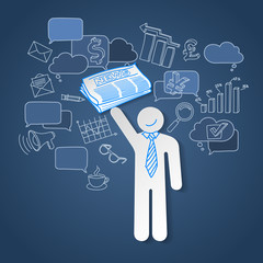 Business news team leader teamwork communication vector